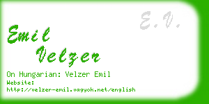 emil velzer business card